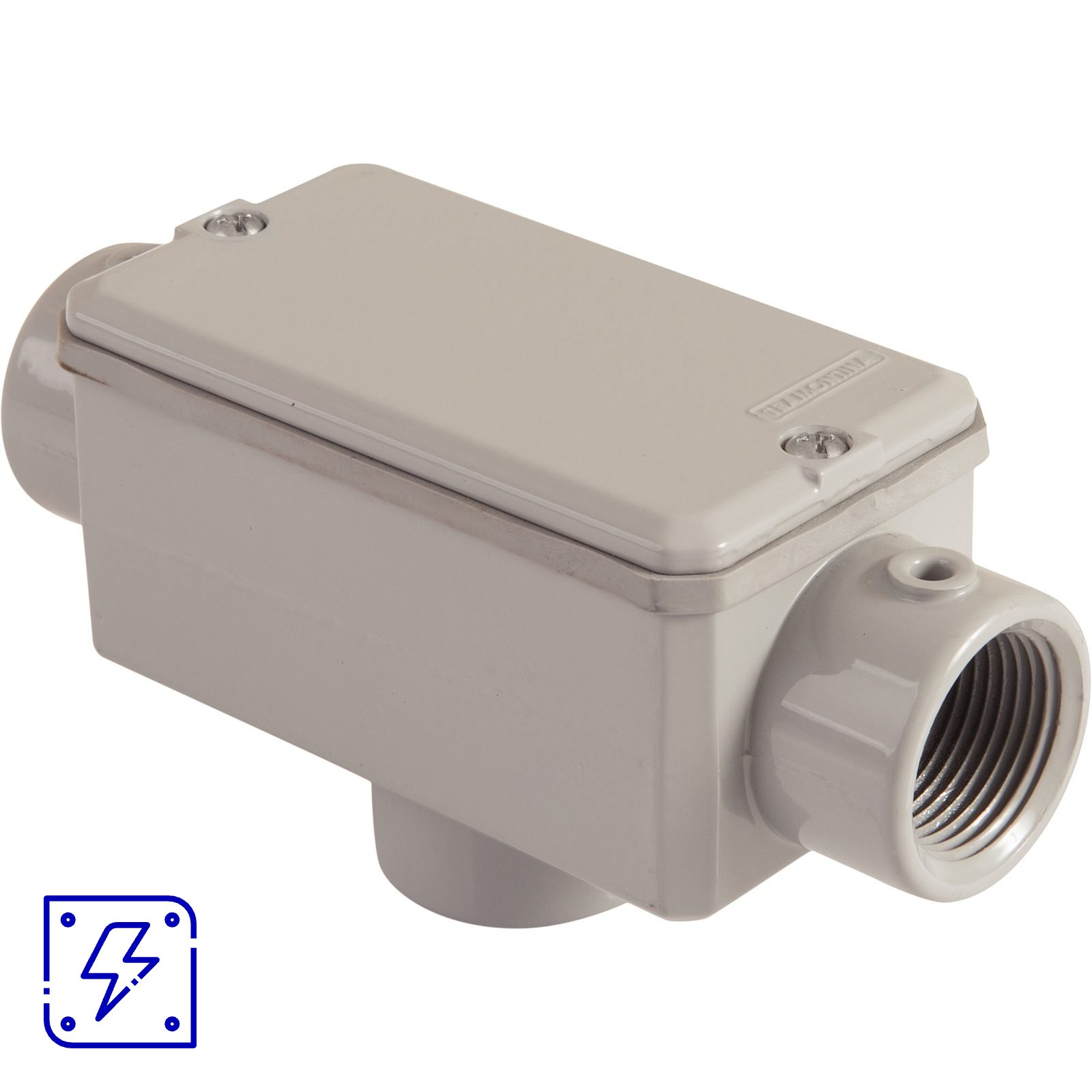 Condulete Tipo TB 1/2" Fixo Tramontina com Tampa com Rosca NPT e com Pintura Eletrostática a Pó 12 UN. EMB.MINIMA