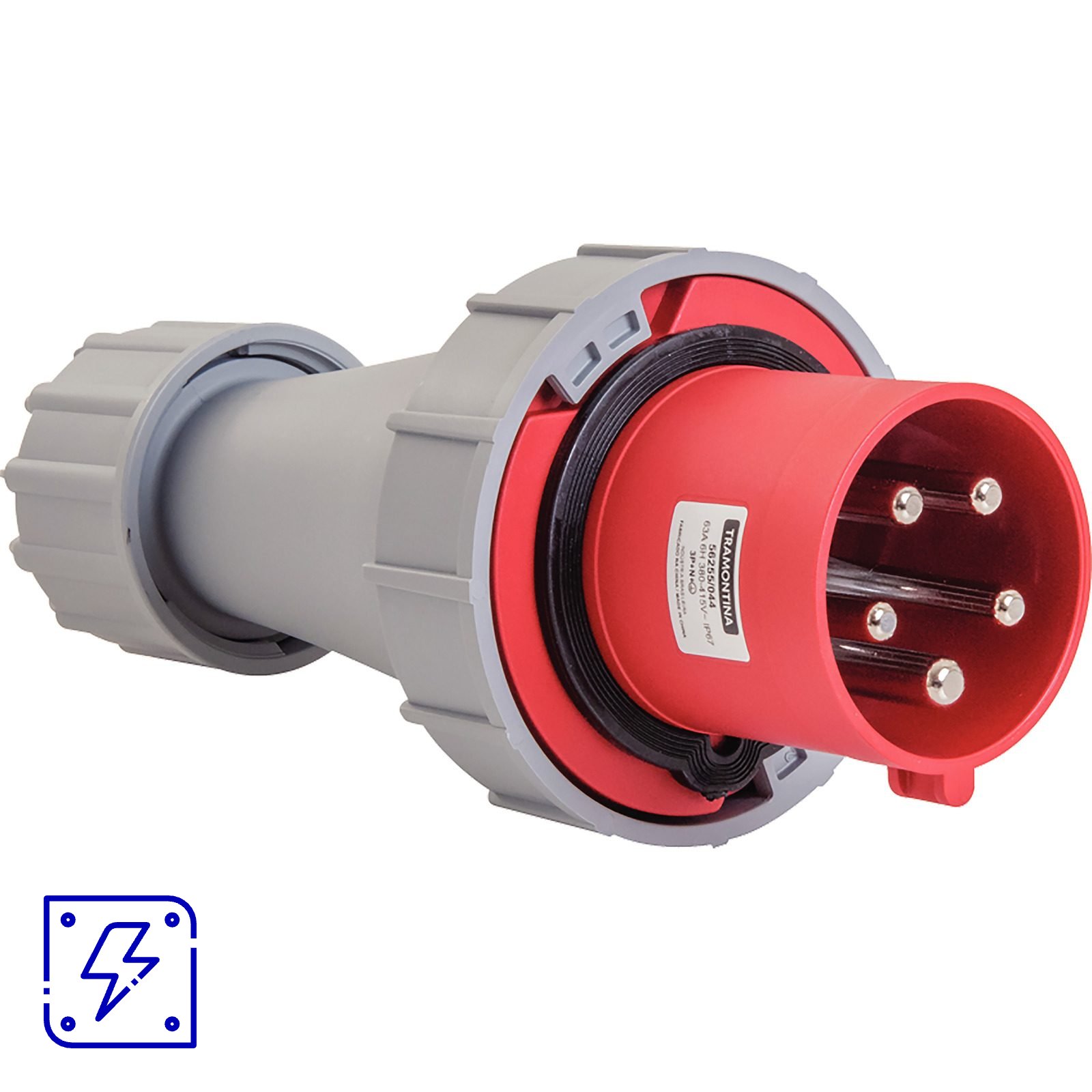 Plugue Móvel Industrial 3P+N+T 63 A 380-415 Vca 6 H Tramontina 1 UNIDADES EMB.MINIMA