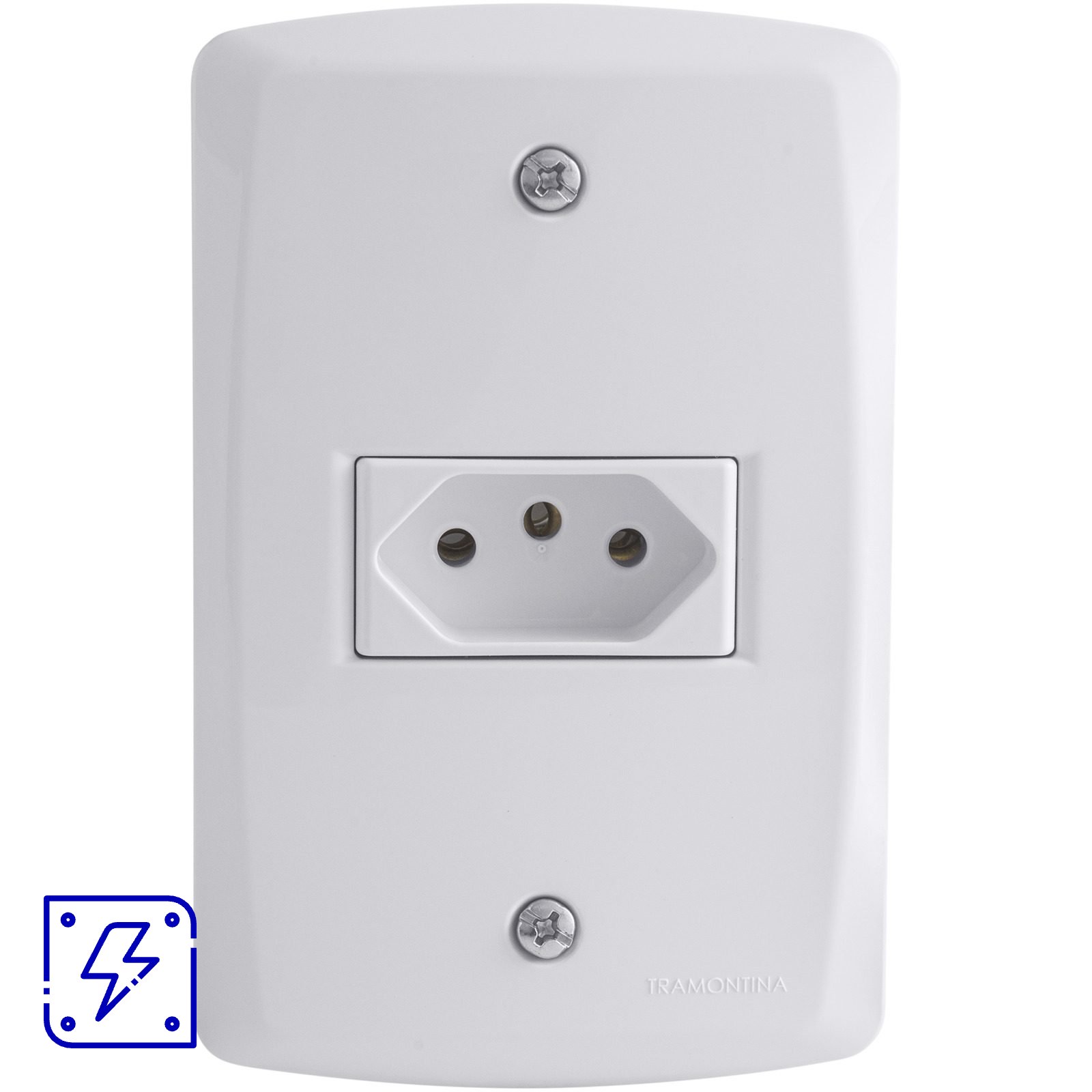 Conjunto 4x2 com 1 Tomada 2P+T 10 A 250 V Tramontina Lux2 Branco 1 UN. EMB.MINIMA