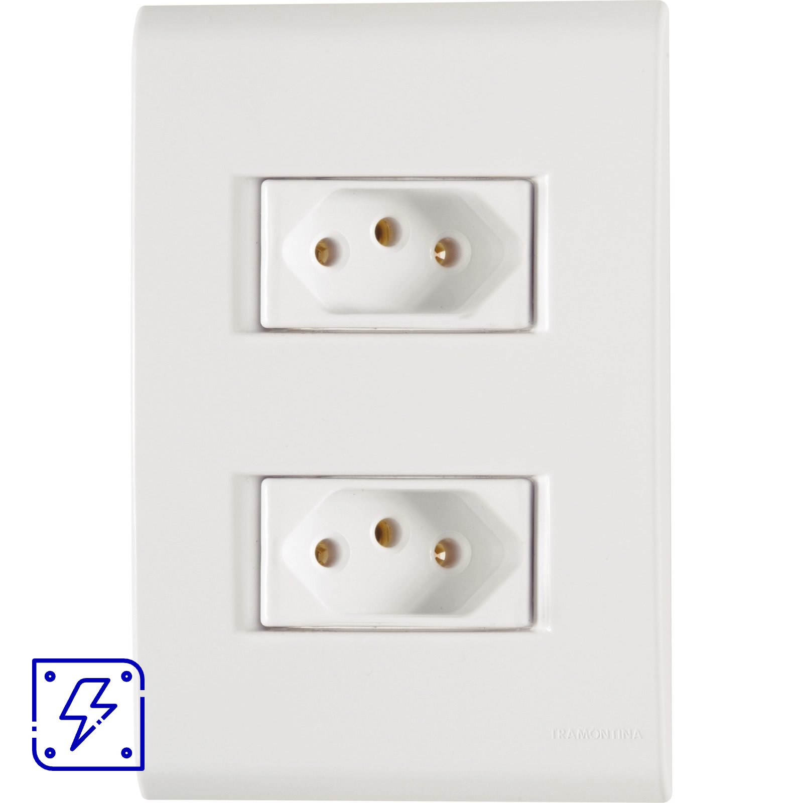 Conjunto 4x2 com 2 Tomadas 2P+T Tramontina 20 A 250 V Liz Branco 10 UNIDADES EMB.MINIMA