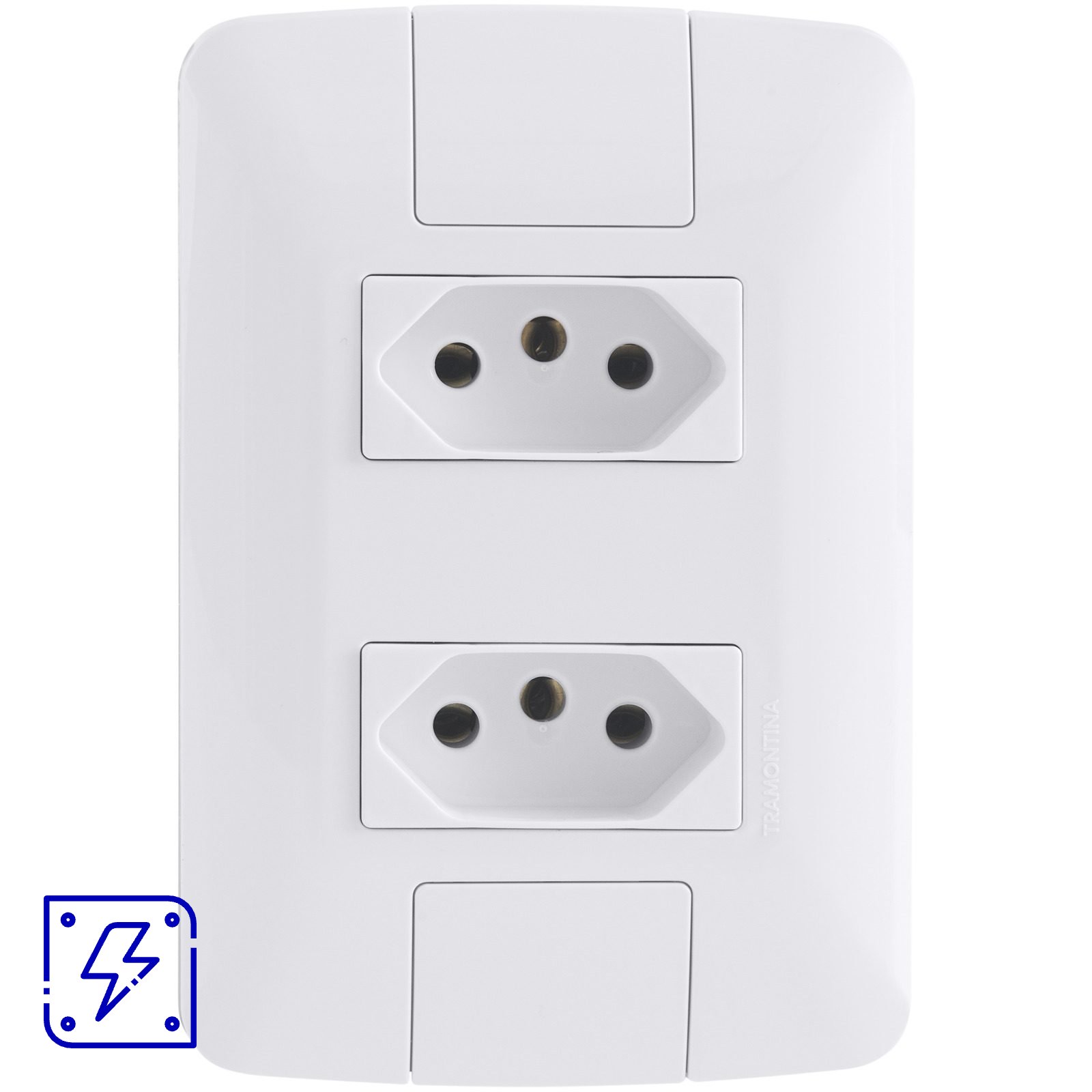 Conjunto 4x2 com 2 Tomadas 2P+T Tramontina Aria 20 A 250 V Branco 20 UNIDADES EMB.MINIMA