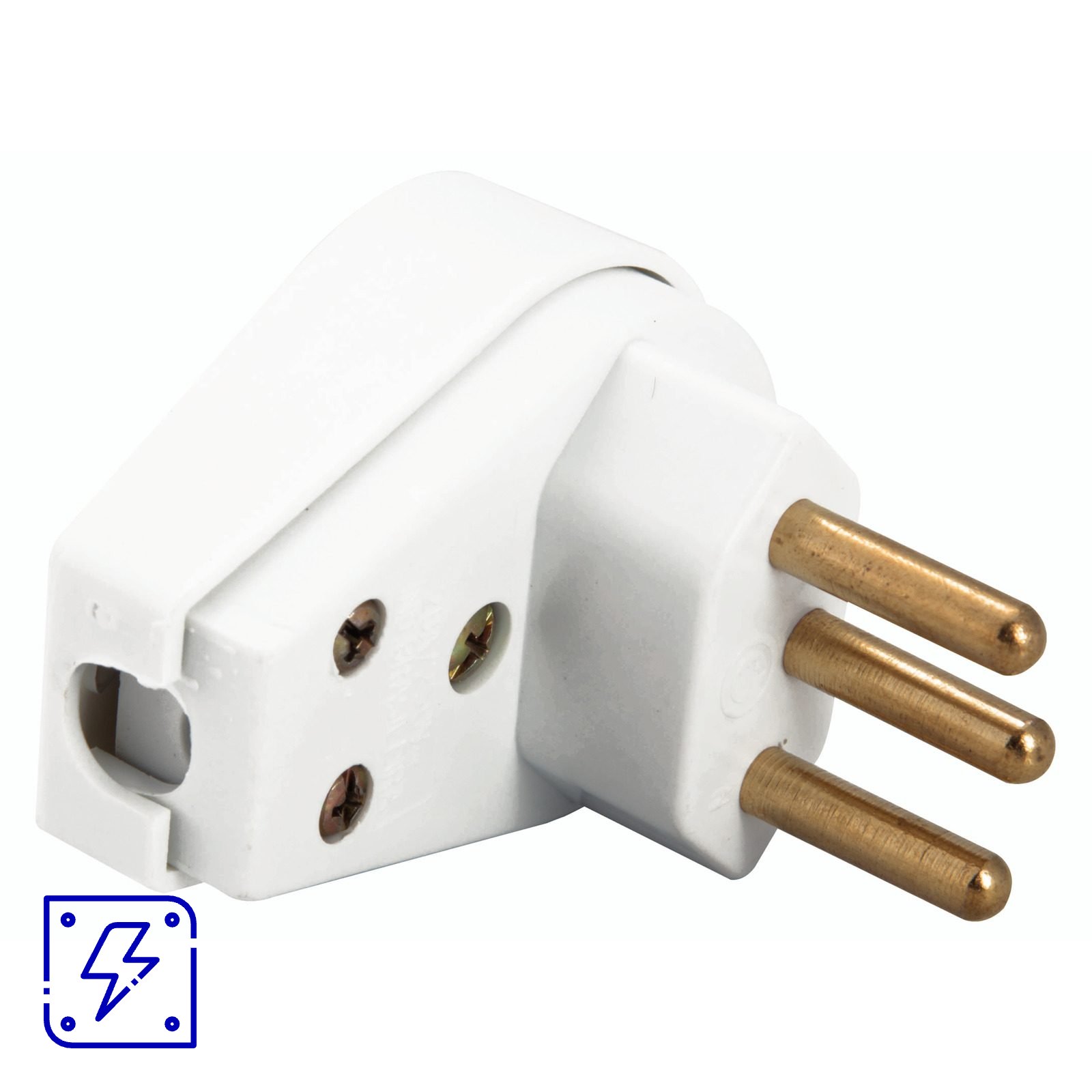 Plugue Angular 2P+T 20 A 250 V Tramontina Branco 50 UNIDADES EMB.MINIMA